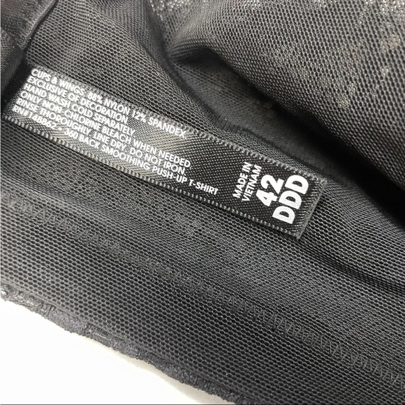 Torrid Curve 42DDD 360 Back Smoothing Pushup Tshirt Bra Black Floral Lace #1246 - Picture 9 of 13